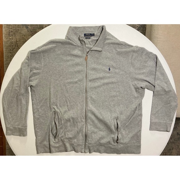 Polo Ralph Lauren Other - Polo Ralph Lauren Mens 3XLT Estate Rib Full Zip Jacket Grey 100% Cotton Preppy